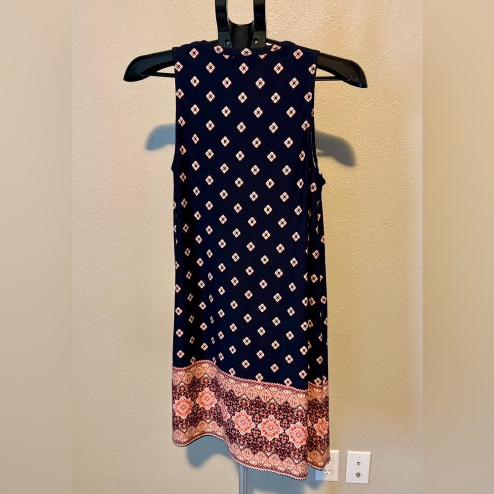 Brittan Renata Navy Sleeveless Dress with Red Pattern - Picture 2 of 6